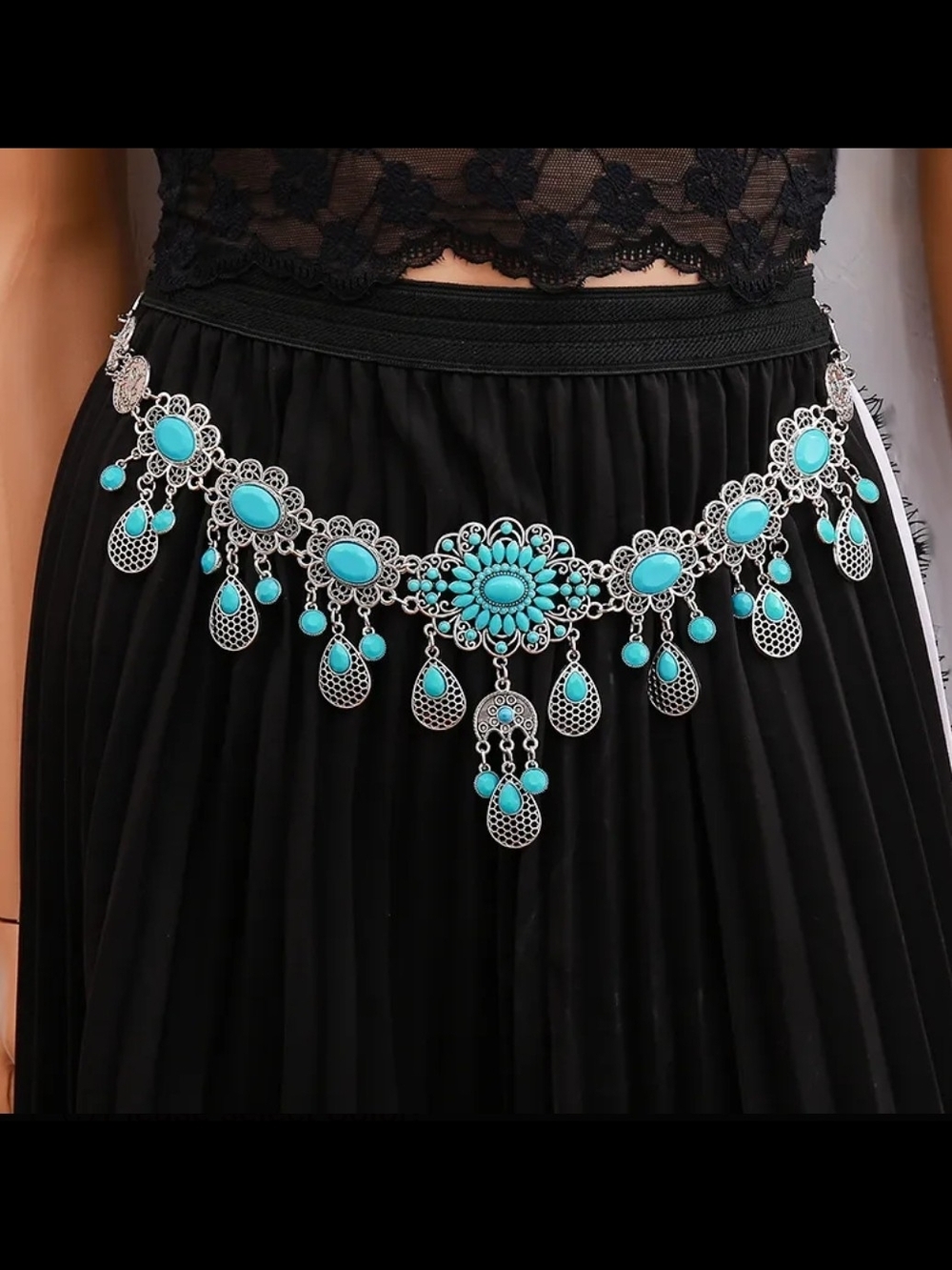 Boho Turquoise Statement Waist Chain